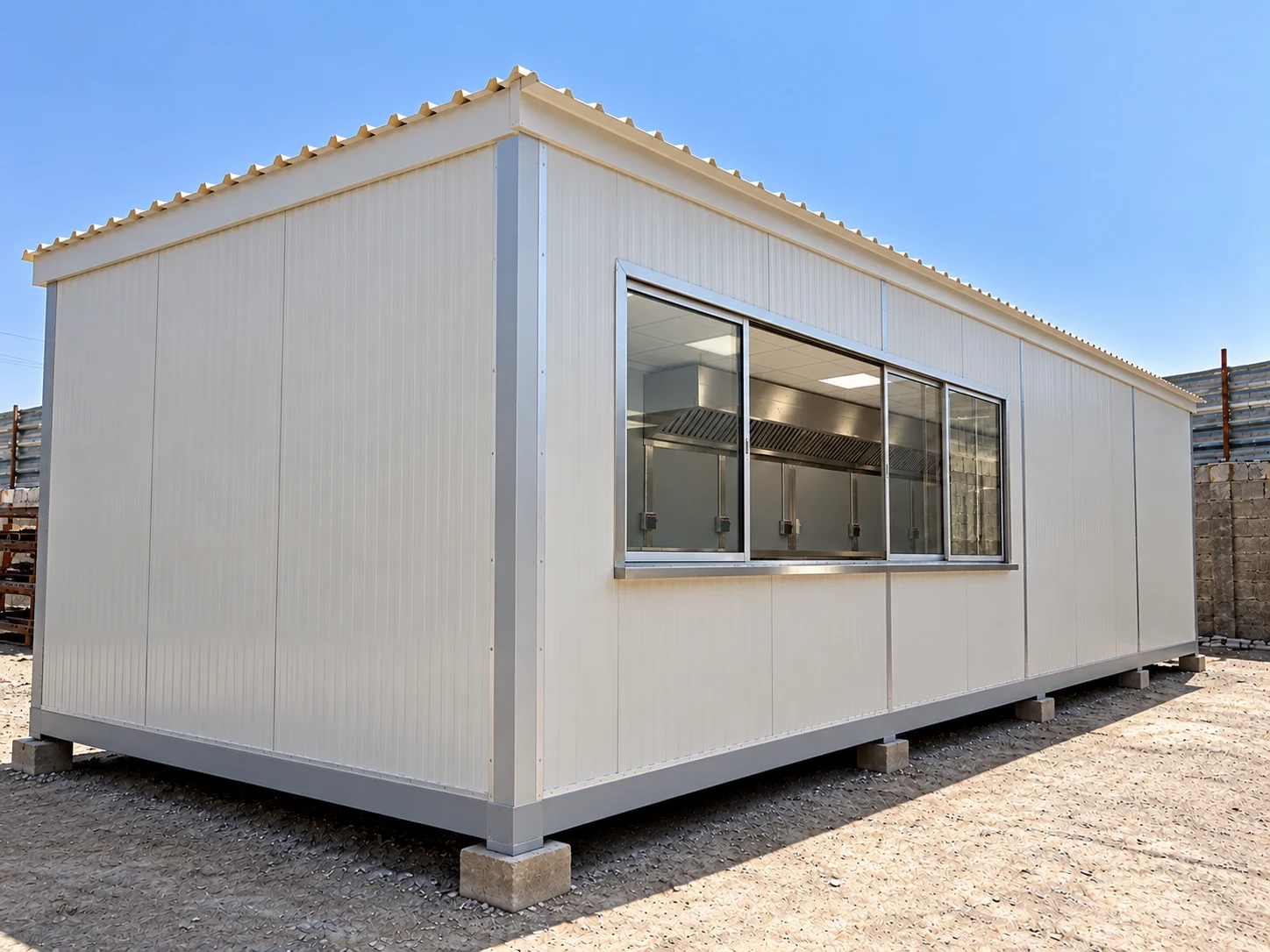 Sandwich-panel cafeteria cabin