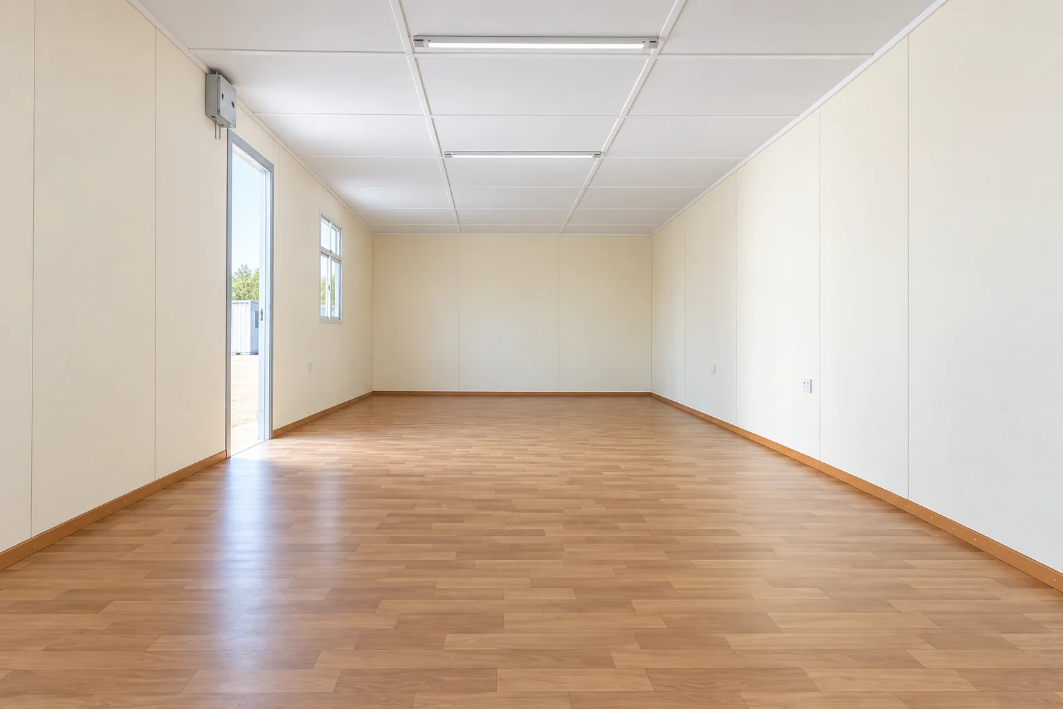 Open-hall cabin interior