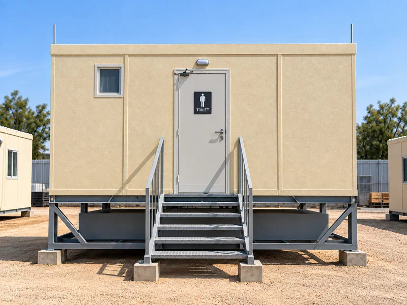 Toilet cabin with wastewater tank